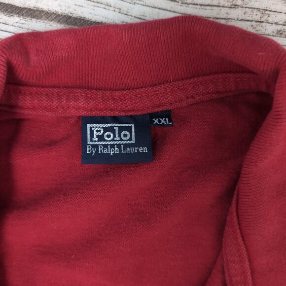 Polo Ralph Lauren Red Short Sleeve Rugby Shirt Striped Crest – Men’s XXL - Picture 3 of 7